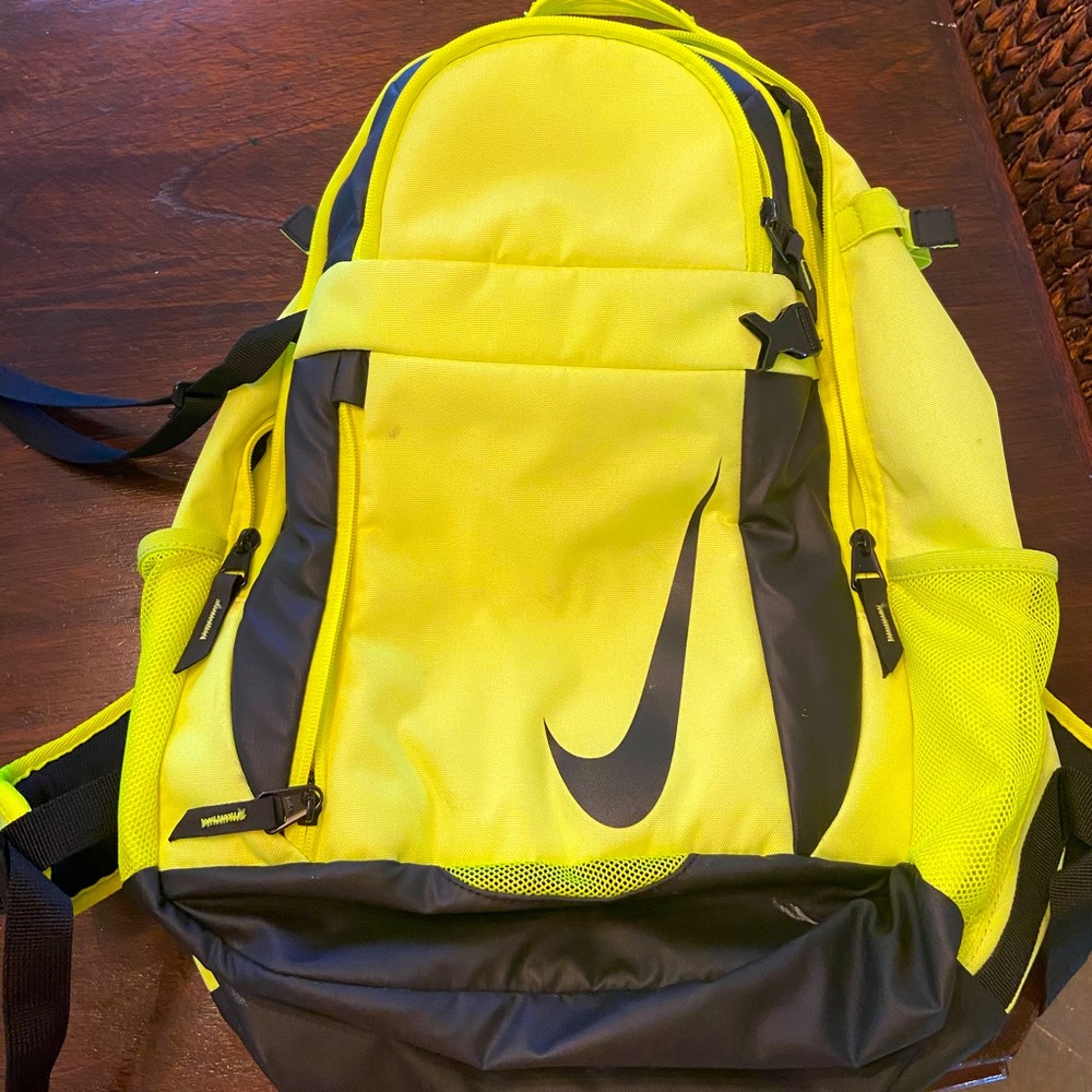 Neon yellow baseball or softball bag